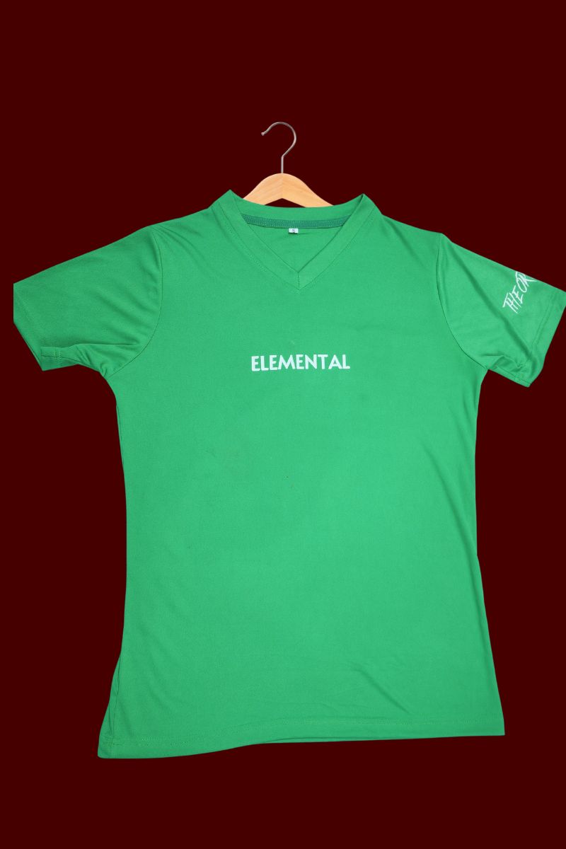V NECK LOUNGE TEE- GREEN