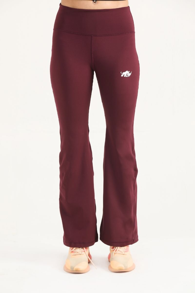 FUSION FLARE LEGGINGS - MAROON - Luna Active Fit