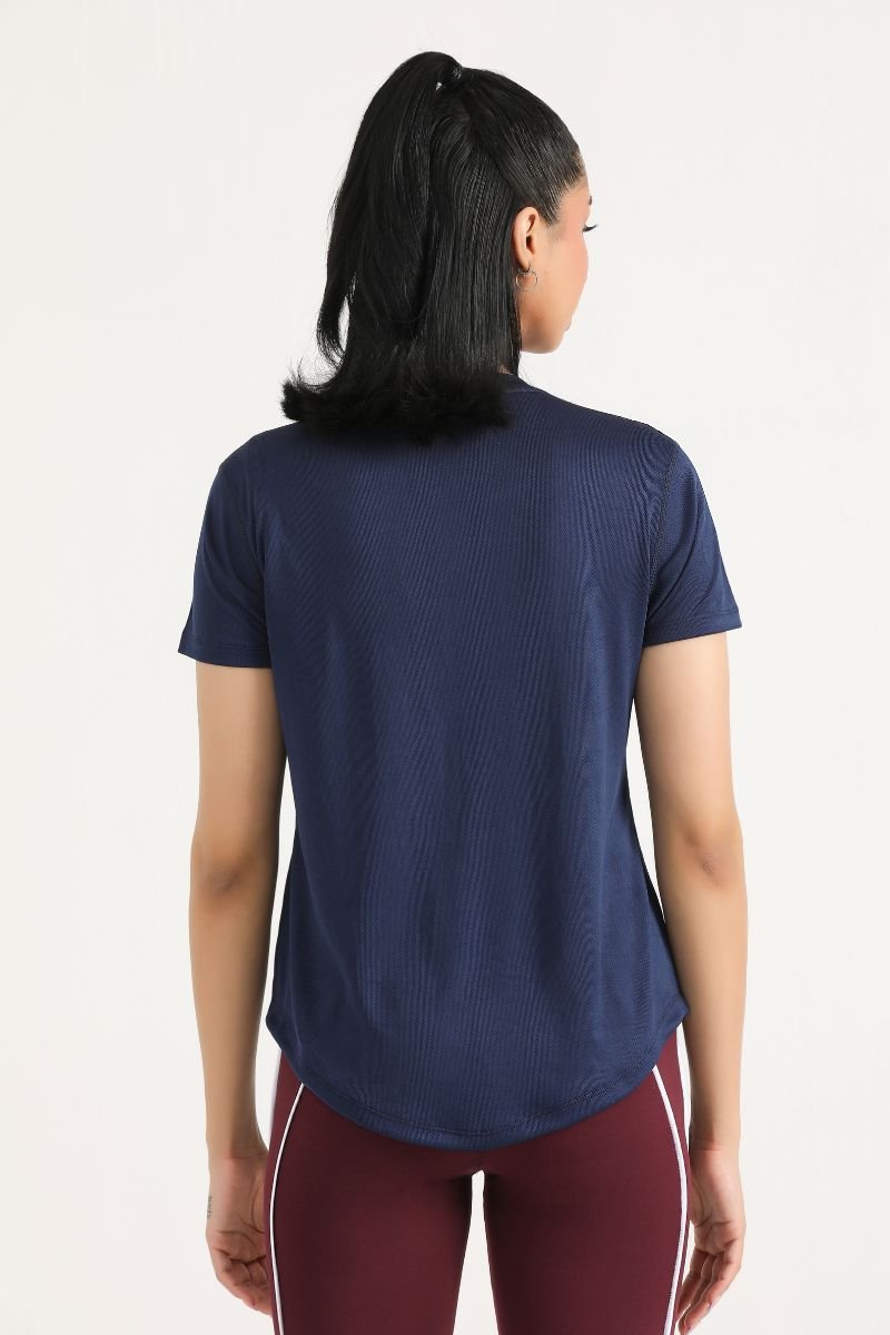 PRIME MESH TEE - NAVY BLUE - Luna Active Fit
