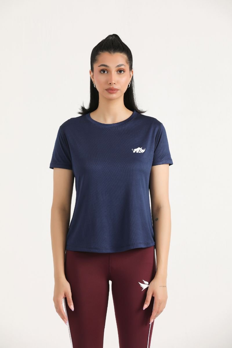 PRIME MESH TEE - NAVY BLUE - Luna Active Fit