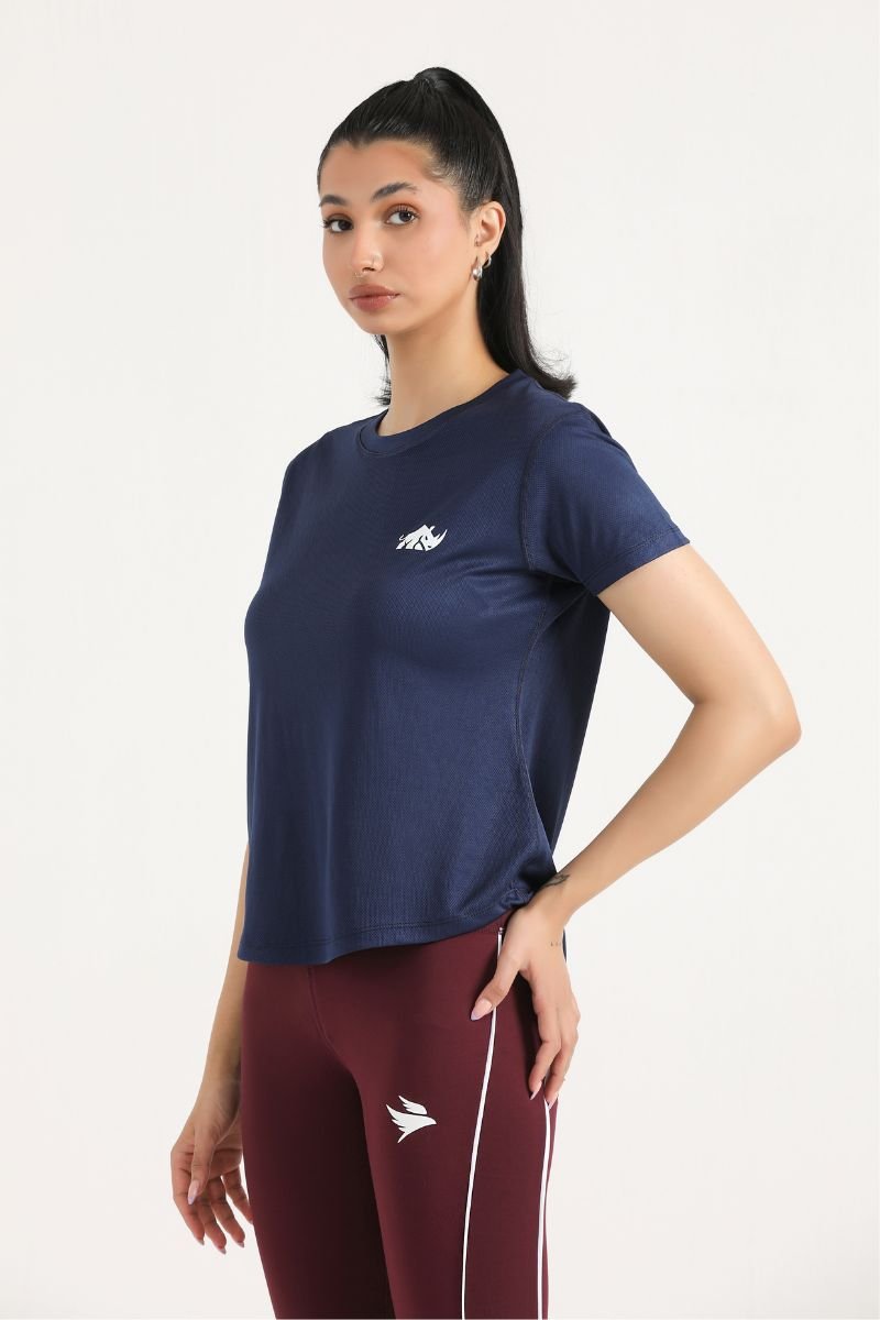 PRIME MESH TEE - NAVY BLUE - Luna Active Fit