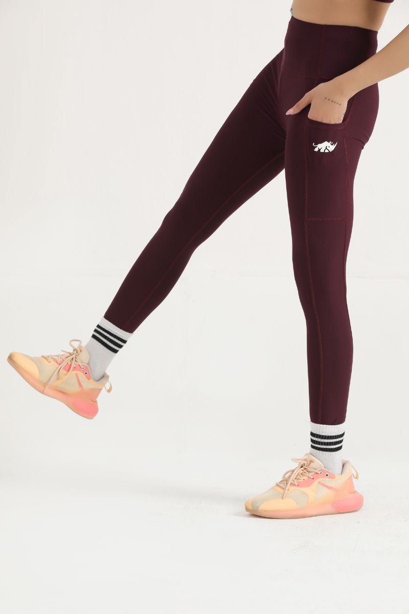 PRO ZERO LEGGINGS - BURGUNDY - Luna Active Fit