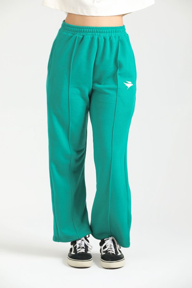 ULTRA COMFORT FLARE FIT TROUSERS - MINT GREY - Luna Active Fit