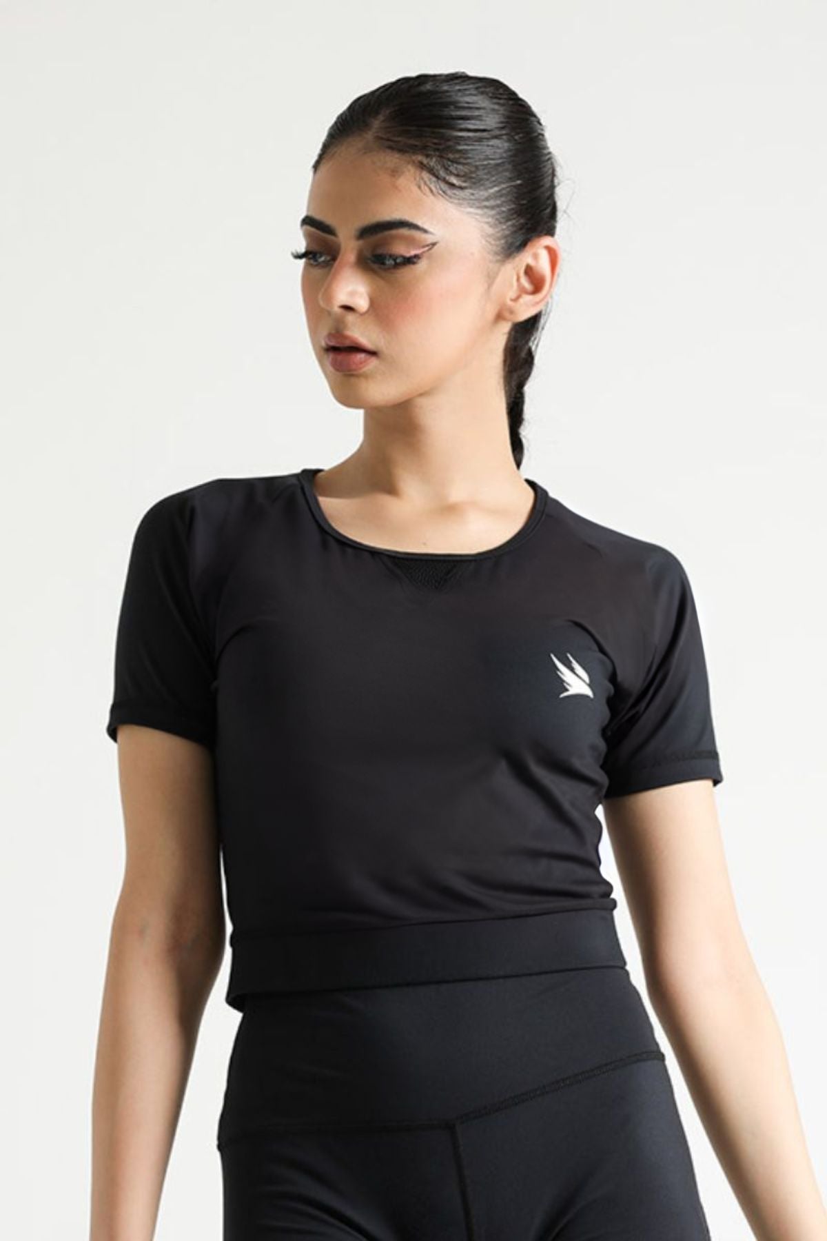 LUNA MESH CROP TOP - MIDNIGHT BLACK - Luna Active Fit