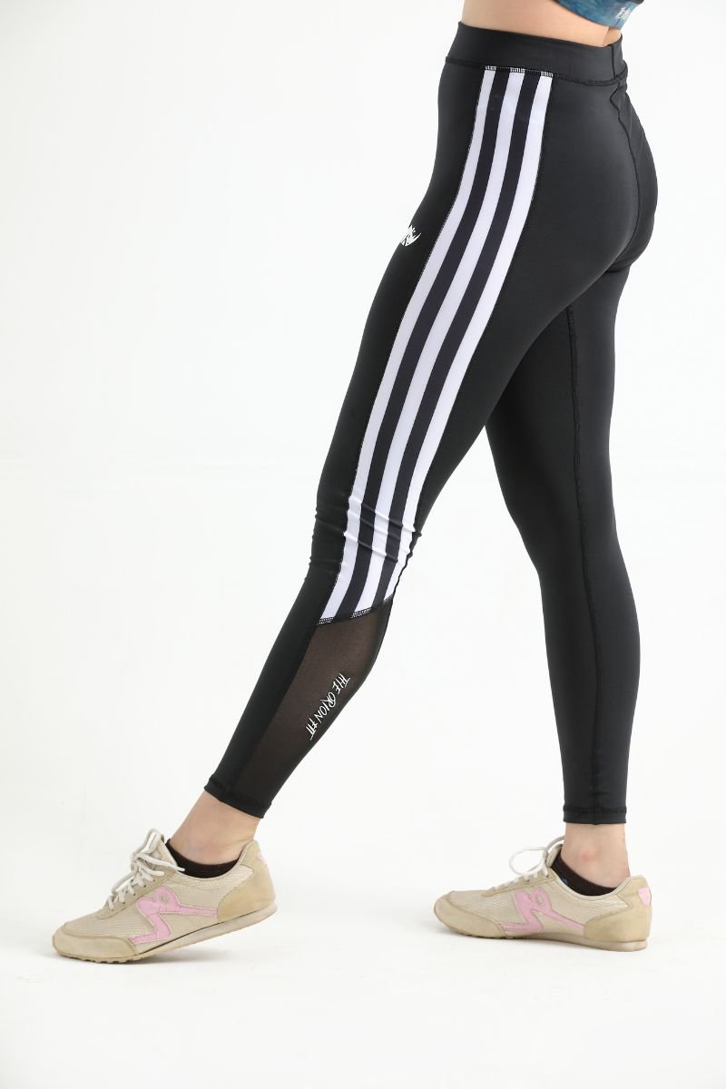 QUEEN MESH STRIPPED LEGGINGS - Luna Active Fit