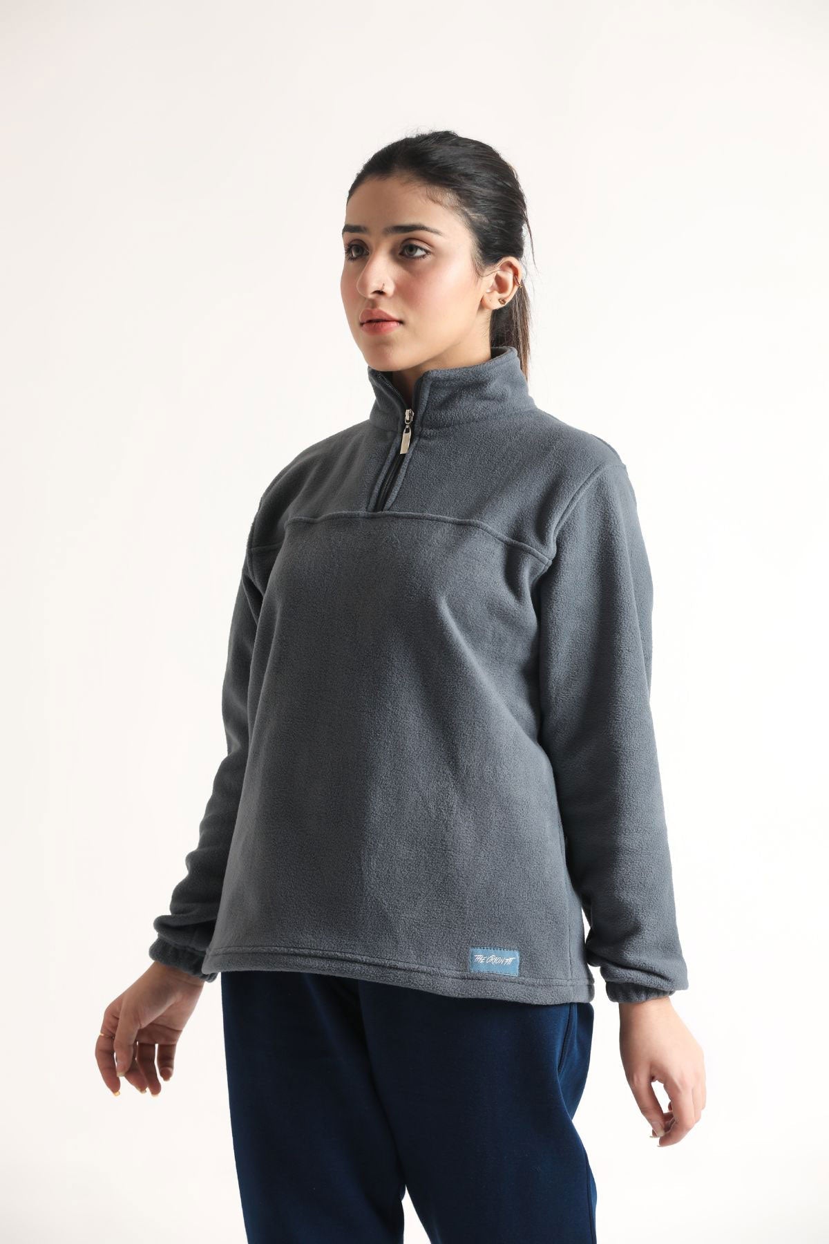 SCULPT QUARTER ZIP CLOUD JACKET - GREY - Luna Active Fit