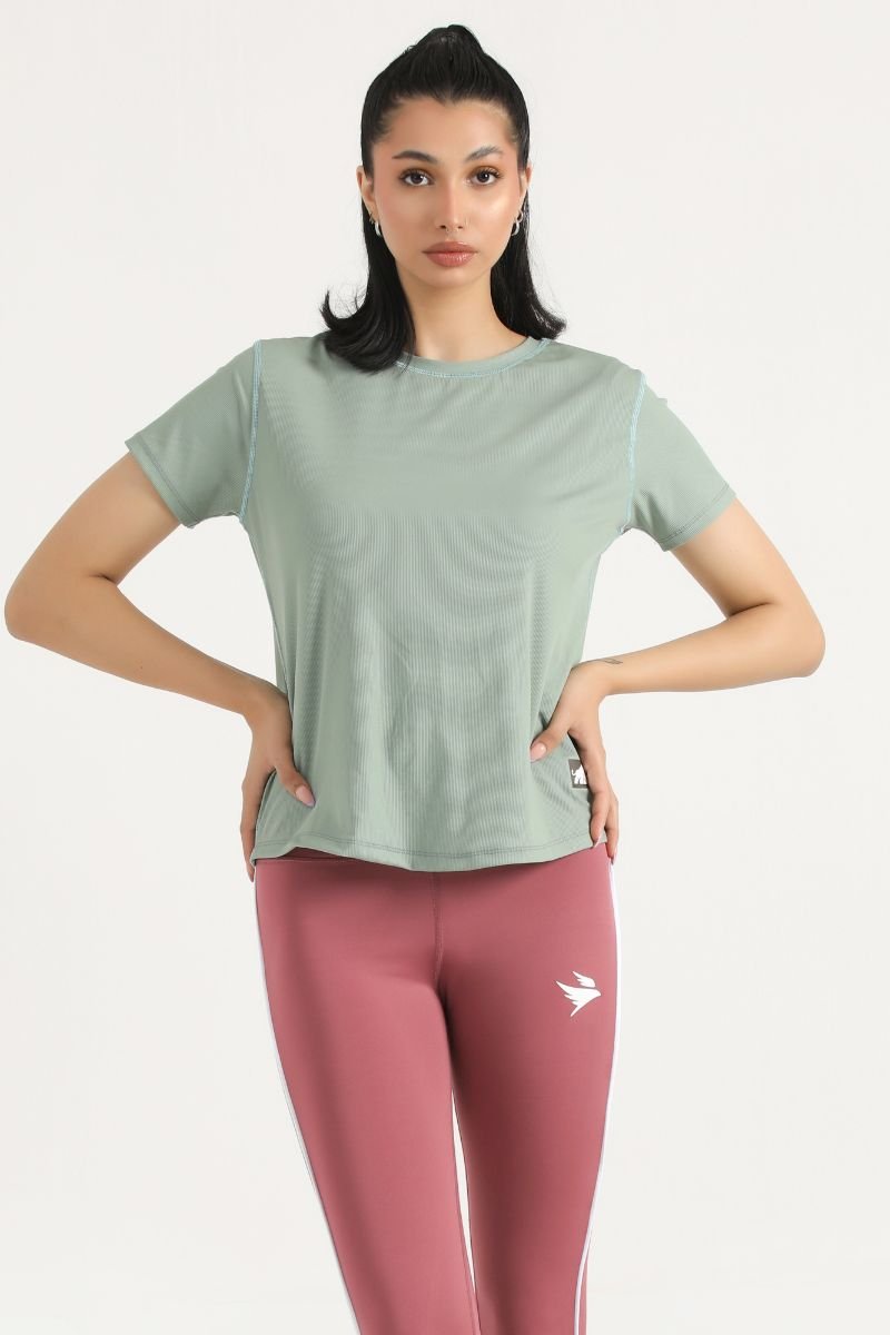 PULSE MID LENGTH TEE - BIEGE - Luna Active Fit